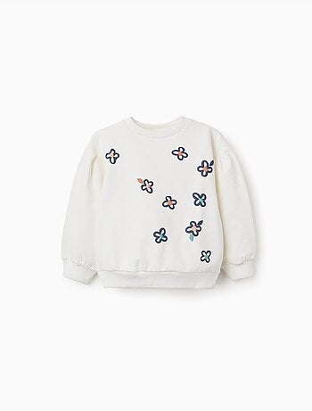 Sudadera perchada con flores en relieve
