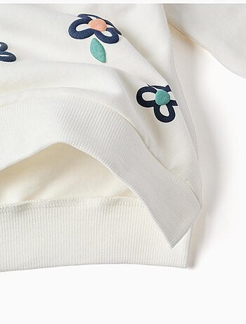 Sudadera perchada con flores en relieve