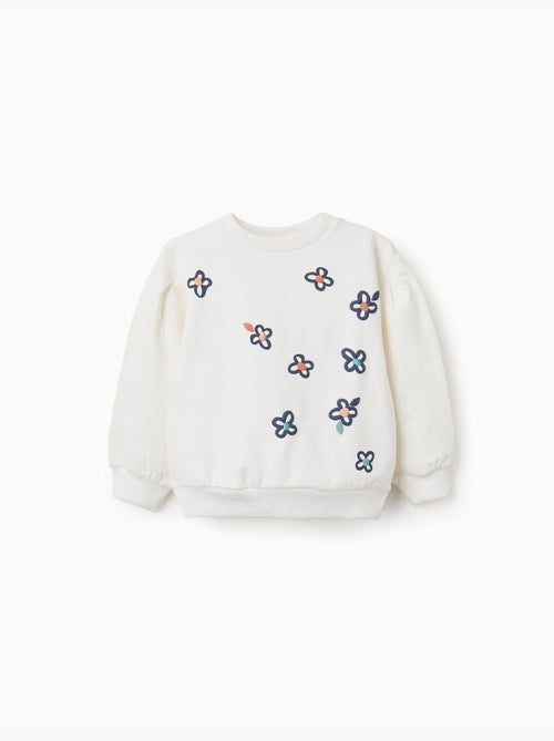Sudadera perchada con flores en relieve - Kiabi