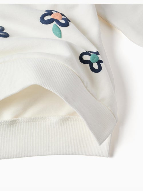 Sudadera perchada con flores en relieve - Kiabi