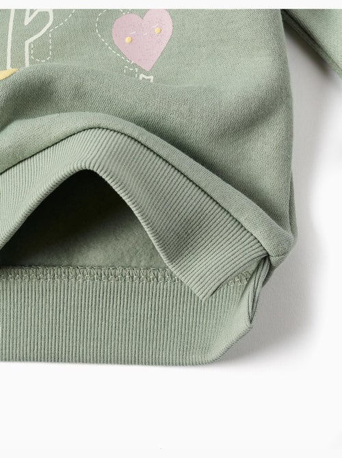 Sudadera perchada con flores y corazones - Kiabi
