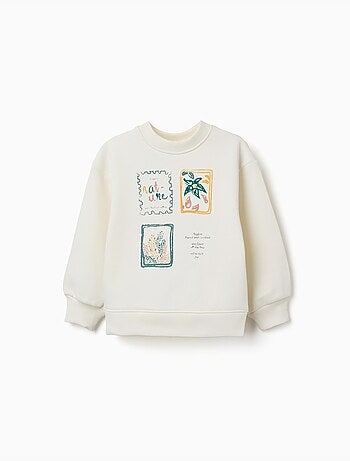 Sudadera perchada con motivo de arte y naturaleza
