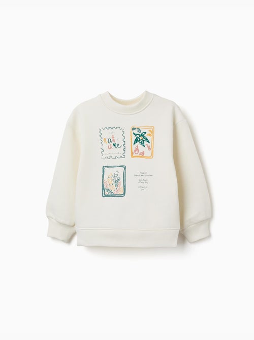 Sudadera perchada con motivo de arte y naturaleza - Kiabi