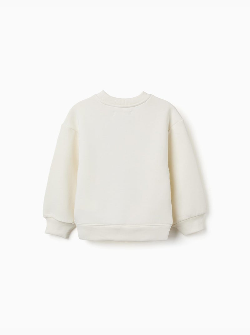 Sudadera perchada con motivo de arte y naturaleza Blanco - Kiabi