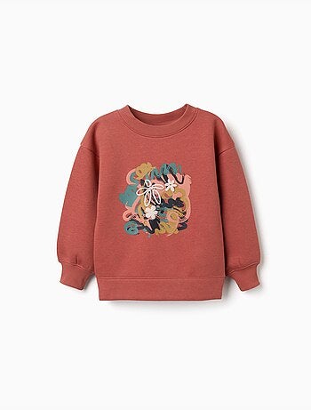 Sudadera perchada con motivo de arte y naturaleza