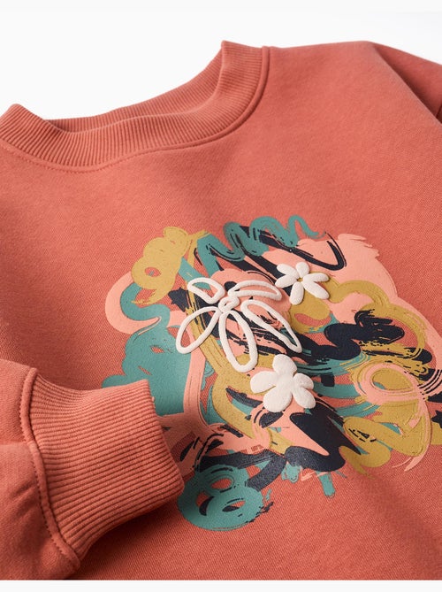 Sudadera perchada con motivo de arte y naturaleza - Kiabi