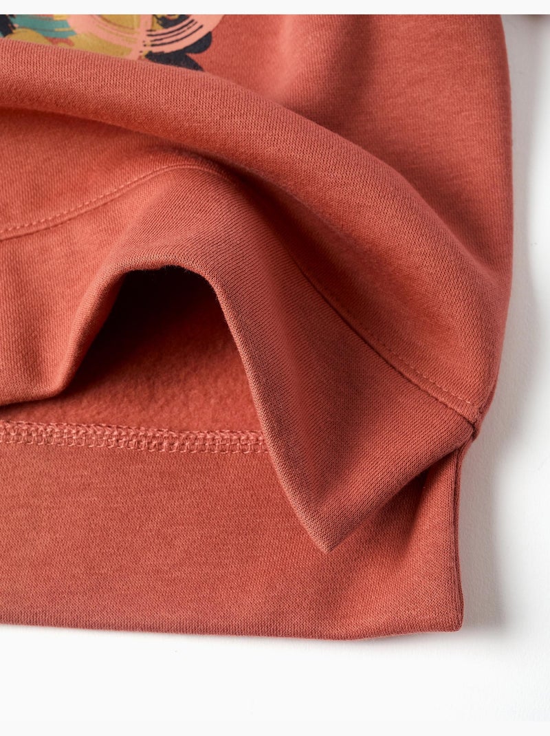 Sudadera perchada con motivo de arte y naturaleza Marrón - Kiabi