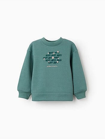 Sudadera perchada con motivo de arte y naturaleza