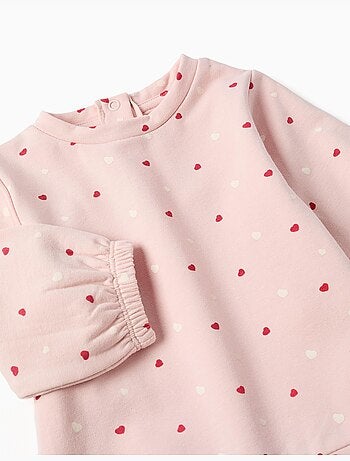 Sudadera perchada con motivo de corazones
