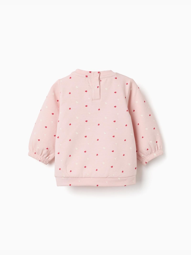 Sudadera perchada con motivo de corazones Rosa - Kiabi