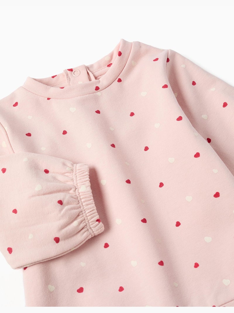 Sudadera perchada con motivo de corazones Rosa - Kiabi