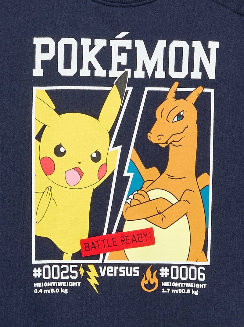 Sudadera 'Pokémon' 'Pikachu' y 'Dracofuego' de cuello redondo Azul - Kiabi