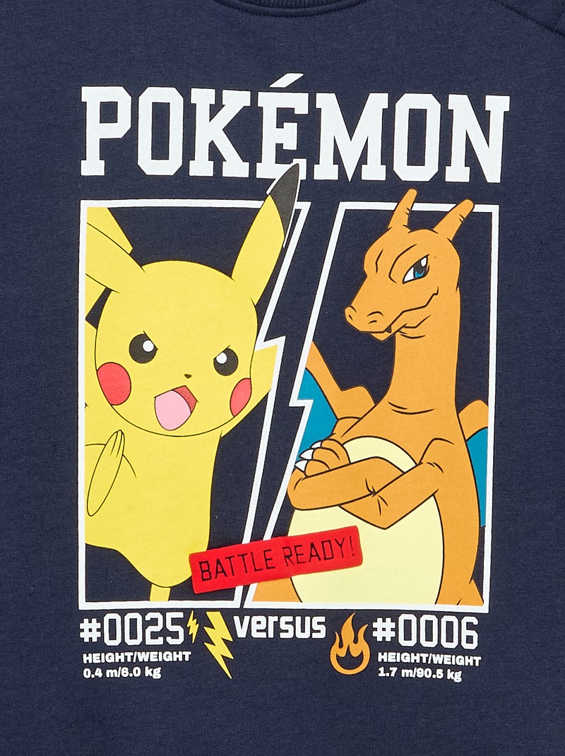 Sudadera 'Pokémon' 'Pikachu' y 'Dracofuego' de cuello redondo Azul - Kiabi