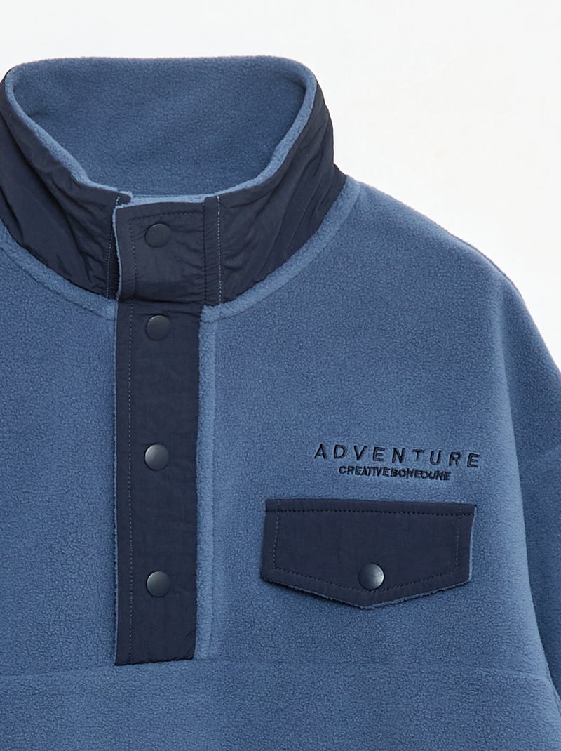 Sudadera polar cuello alto Azul - Kiabi