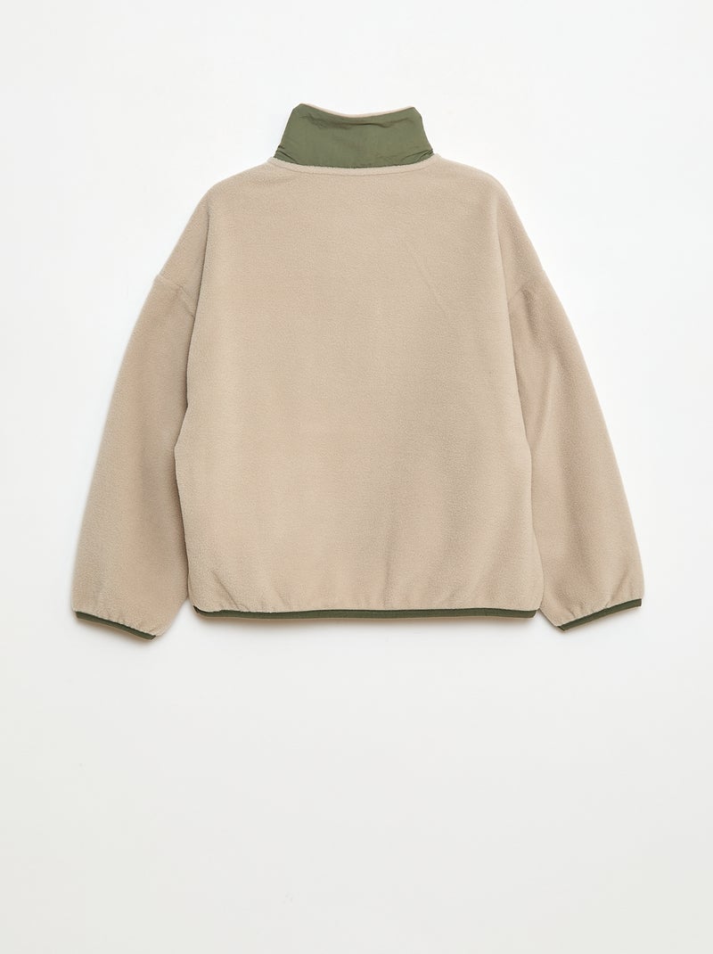 Sudadera polar cuello alto Beige - Kiabi