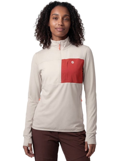Sudadera polar montaña mujer senderismo mujer symbol-w sand - Kiabi
