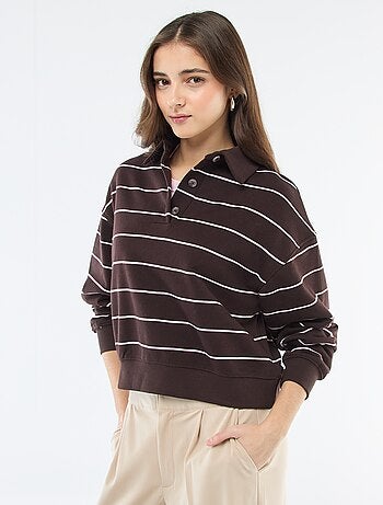 Sudadera polo a rayas