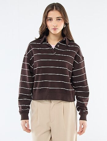 Sudadera polo a rayas