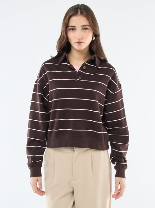 Sudadera polo a rayas - Kiabi