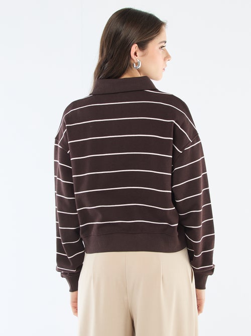 Sudadera polo a rayas - Kiabi