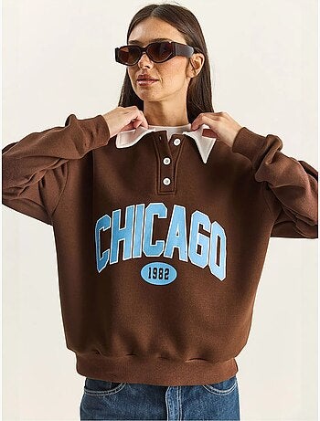 Sudadera polo de algodón de punto extragrande lucci