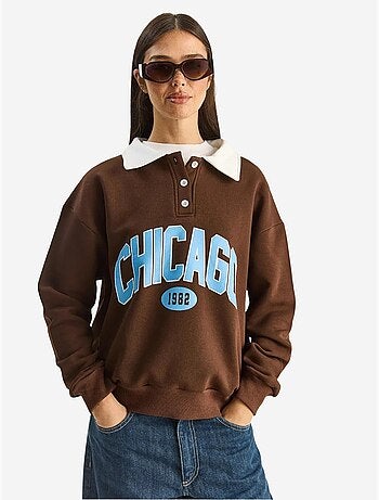 Sudadera polo de algodón de punto extragrande lucci