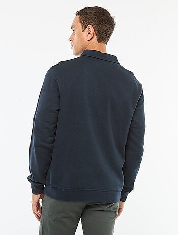 Sudadera polo lisa de manga larga