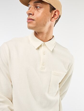 Sudadera polo lisa de manga larga