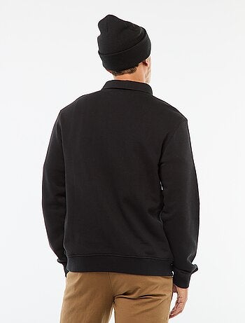 Sudadera polo lisa de manga larga