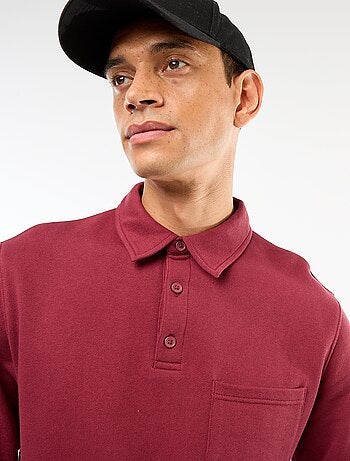 Sudadera polo lisa de manga larga