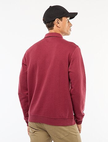 Sudadera polo lisa de manga larga