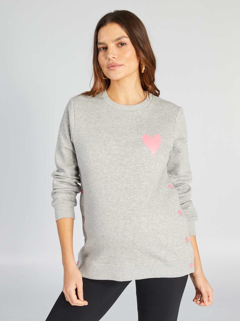 Sudadera premamá y lactancia GRIS - Kiabi