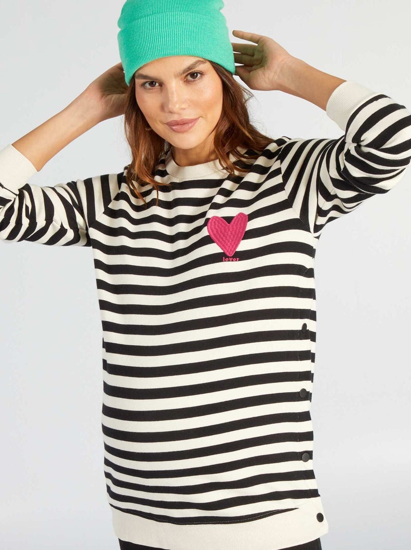 Sudadera premamá y lactancia NEGRO - Kiabi