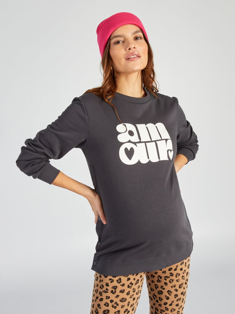 Sudadera premamá y lactancia NEGRO - Kiabi