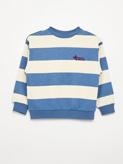 Sudadera rayada de felpa sin perchar - Kiabi