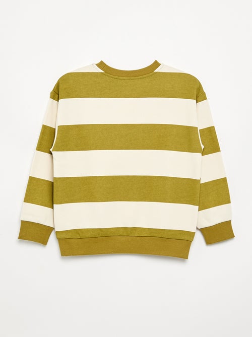 Sudadera rayada de felpa sin perchar - Kiabi Sudadera rayada de felpa sin perchar - Kiabi