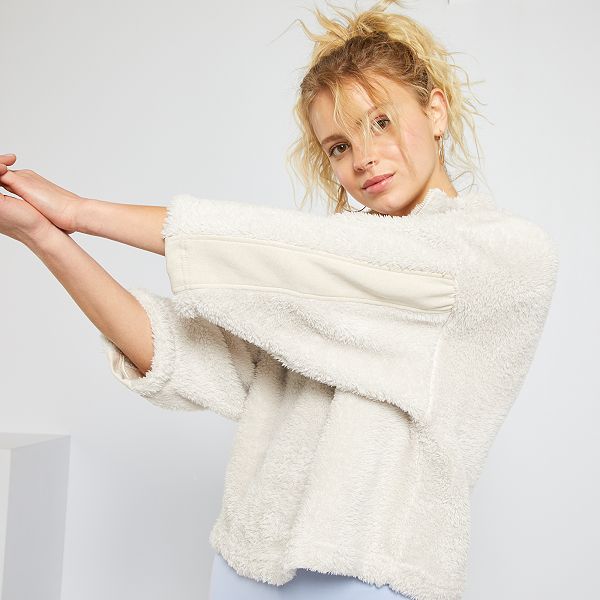 Sudadera 'Reebok' cuello cremallera Mujer talla 34 a 48 - BEIGE - Kiabi -  55,00€