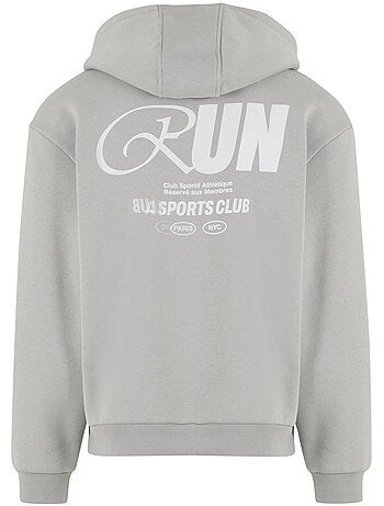 Sudadera run sports club diseño estampado en espalda de suave para hombre - mister tee