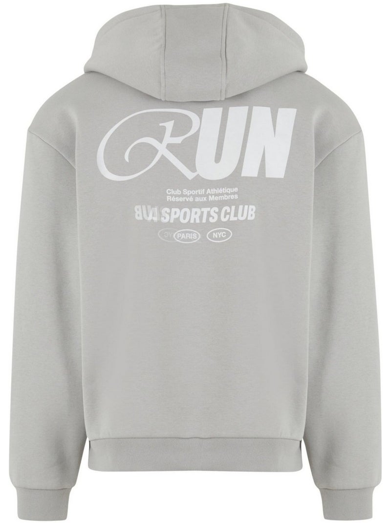 Sudadera run sports club diseño estampado en espalda de suave para hombre - mister tee Gris medio - Kiabi
