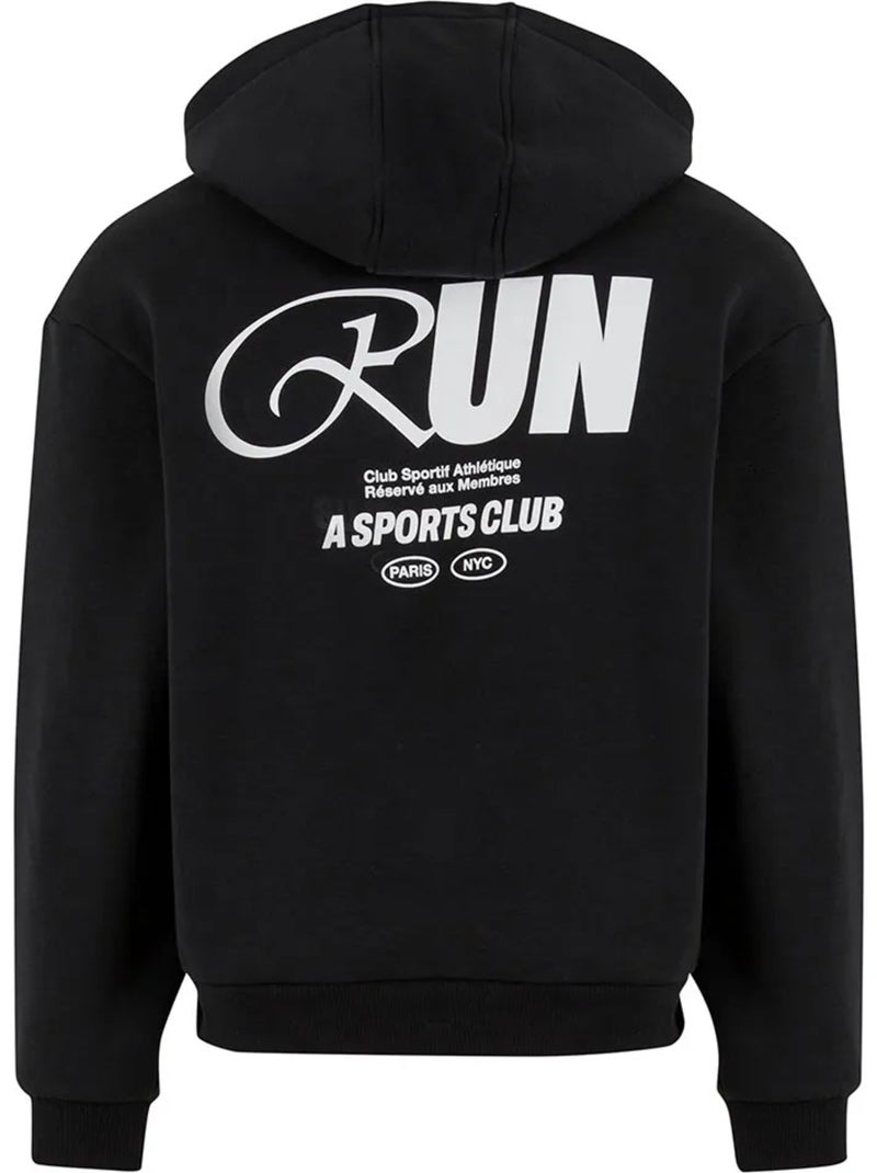 Sudadera run sports club para hombre - mister tee Negro - Kiabi