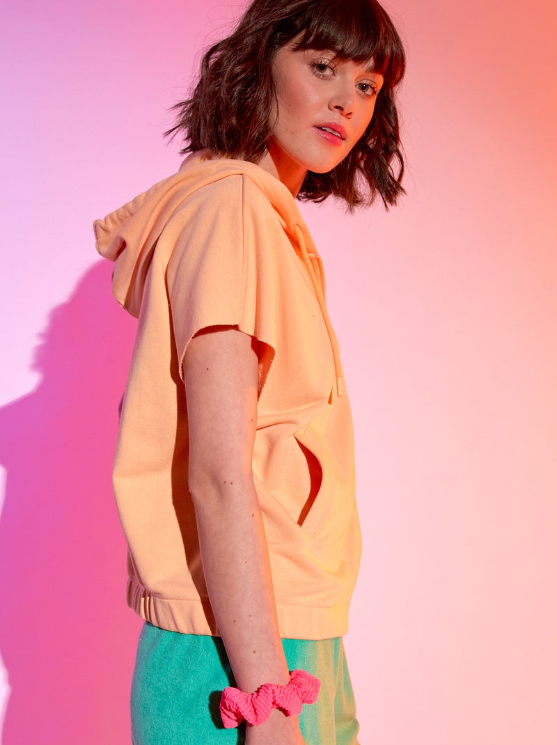 Sudadera sin mangas con capucha NARANJA - Kiabi