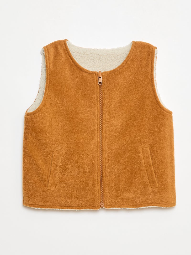 Sudadera sin mangas reversible Marron - Kiabi