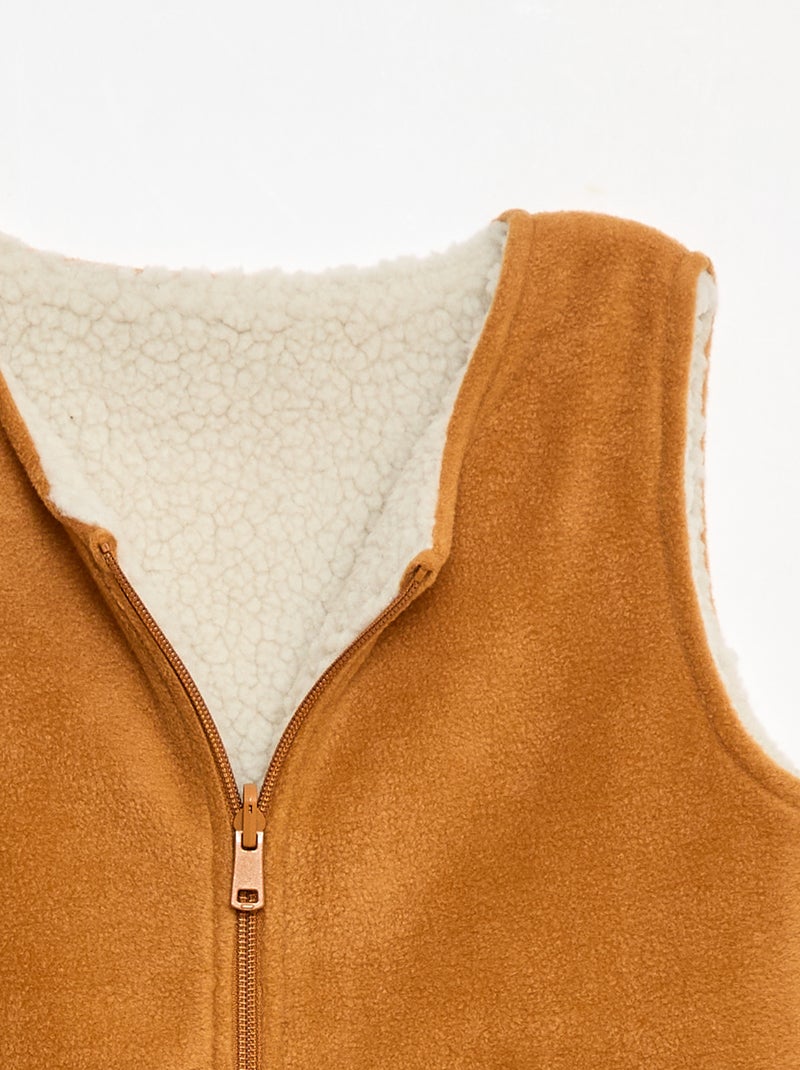 Sudadera sin mangas reversible Marron - Kiabi