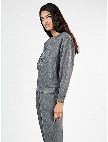 Sudadera single soft touch con logo