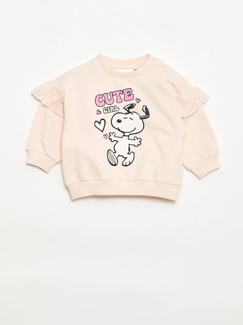 Sudadera 'Snoopy' con volantes de bordado inglés - Kiabi