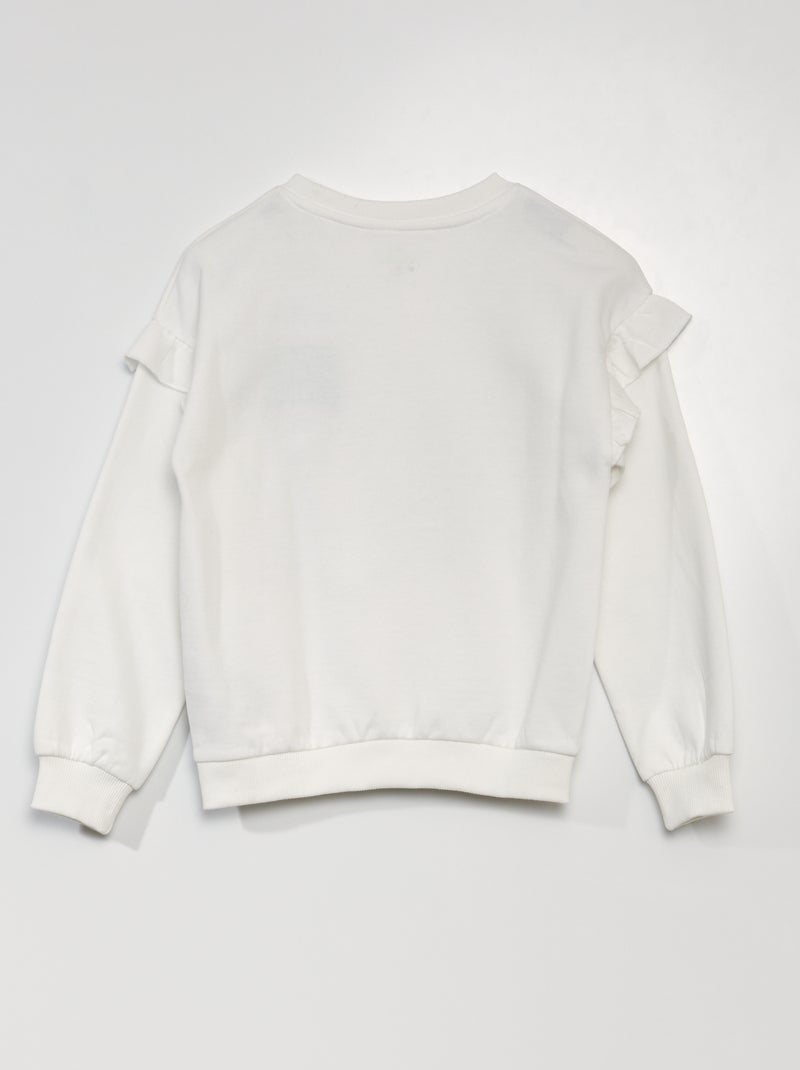 Sudadera 'Stitch' con volantes en las sisas BLANCO - Kiabi