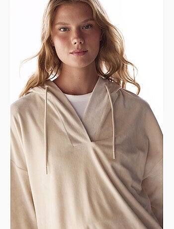 Sudadera suave de terciopelo con cuello en v y manga larga penti
