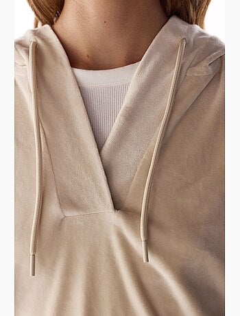 Sudadera suave de terciopelo con cuello en v y manga larga penti