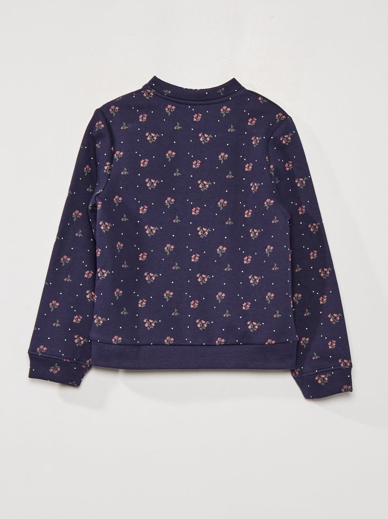 Sudadera teddy con estampado floral AZUL - Kiabi