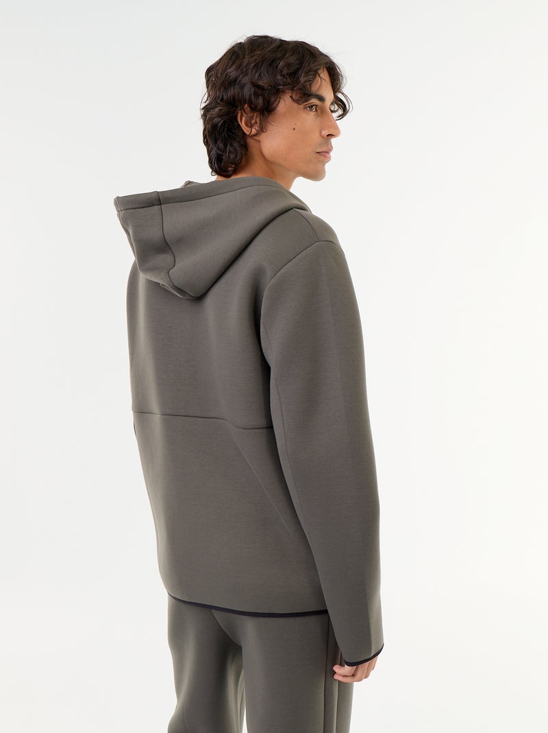 Sudadera tipo neopreno con capucha Kaki - Kiabi